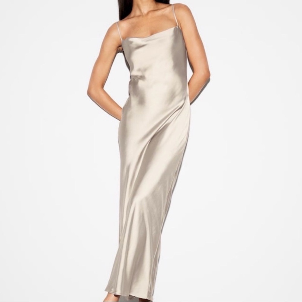 Old Navy champagne satin maxi